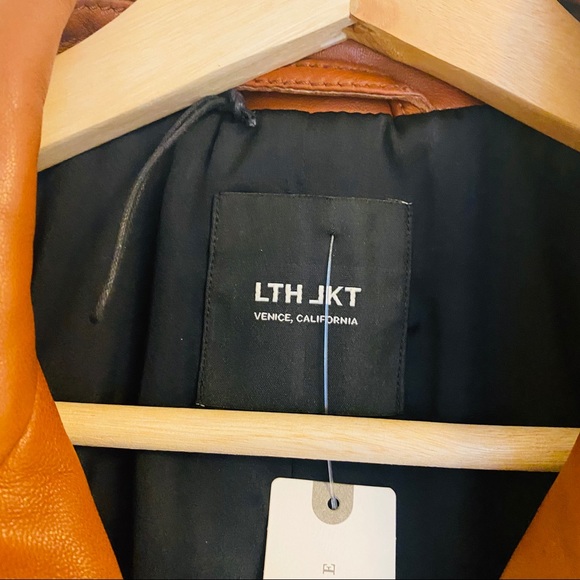 LTH JKT Mya Cropped Biker Cognac Brown Jacket NWT - Picture 9 of 10